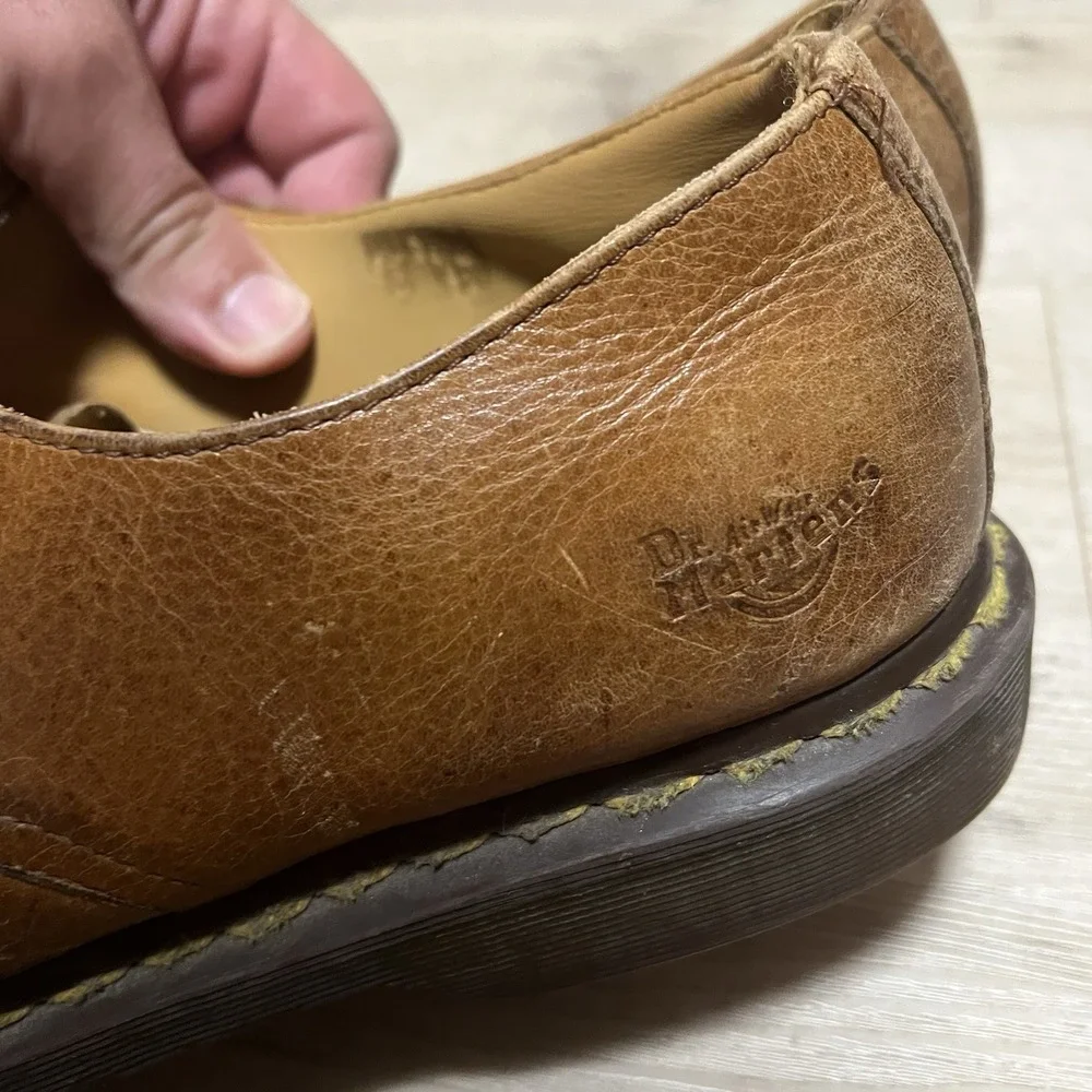 Dr Martens Shoes Mens 14 M Brown Bexley‎ Pebbled Leather 90s Y2K Punk Oi!